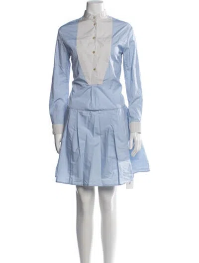 Pre-owned Thierry Colson Striped Mini Dress In Blue