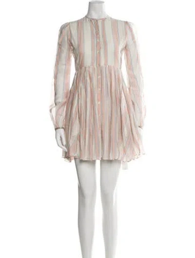 Pre-owned Thierry Colson Striped Mini Dress In Neutrals
