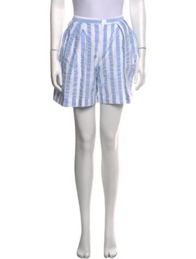 Pre-owned Thierry Colson Striped Mini Shorts In Blue