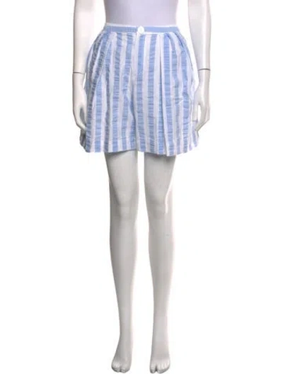 Pre-owned Thierry Colson Striped Mini Shorts In Blue