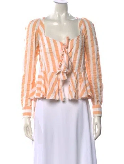 Pre-owned Thierry Colson Striped Square Neckline Blouse In Multi
