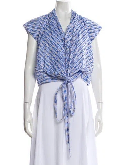 Pre-owned Thierry Colson Striped V-neck Top In Multi