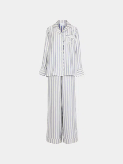 Thierry Colson The Albertine Silk Pyjama Set Size: L  Abask Gift Set In Grey