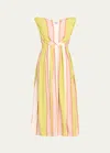 THIERRY COLSON VALERIA STRIPED MIDI DRESS