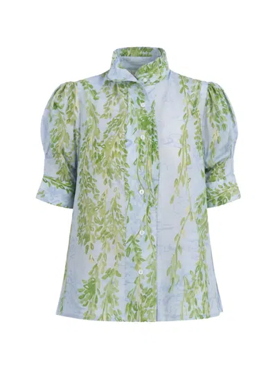 Thierry Colson Vita Floral-print Shirt In Green