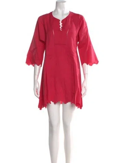 Pre-owned Thierry Colson V-neck Mini Dress In Pink