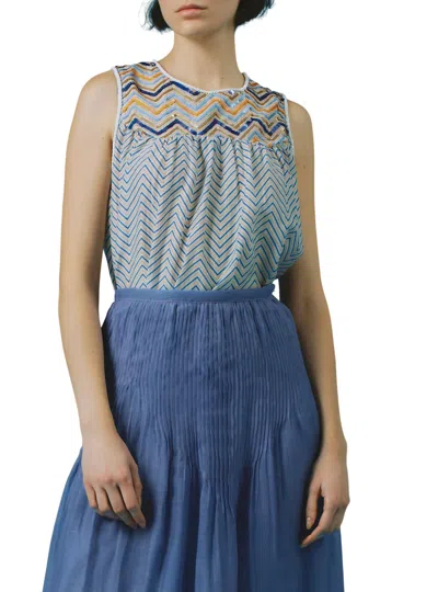 Thierry Colson Zuned Top In Blue Coral In Multi