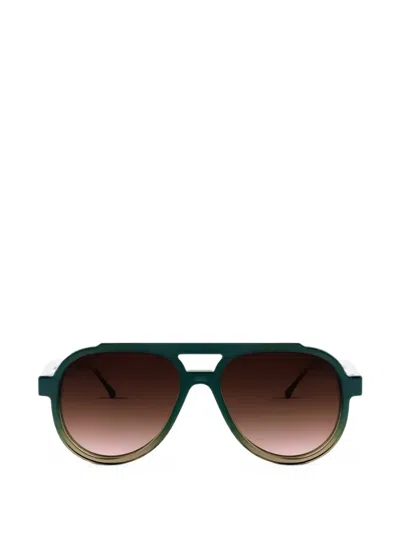 Thierry Lasry Alieny Pilot-frame Sunglasses In 그린