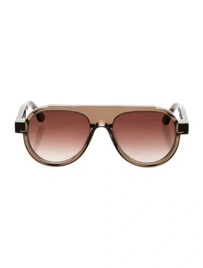 Pre-owned Thierry Lasry Aviator Gradient Sunglasses W/ Tags In Brown/clear