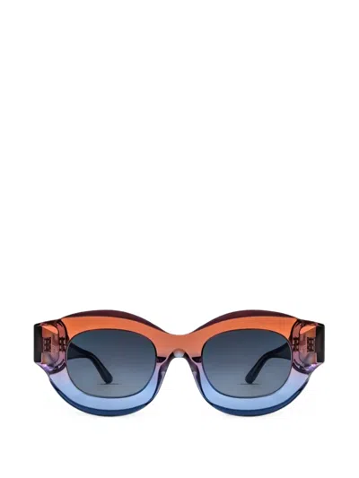 Thierry Lasry Baddy Round-frame Sunglasses In Orange