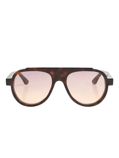 Thierry Lasry Browline-frame Sunglasses In Brown