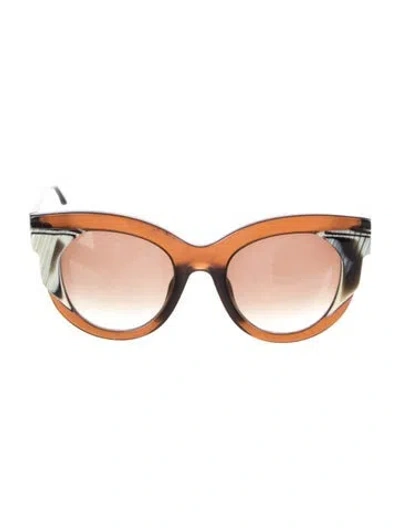 Pre-owned Thierry Lasry Cat-eye Gradient Sunglasses In Silver