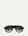 Thierry Lasry Clandesty Acetate Aviator Sunglasses In Black