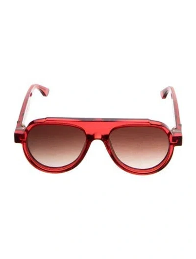 Pre-owned Thierry Lasry Clandesty Aviator Sunglasses In Red