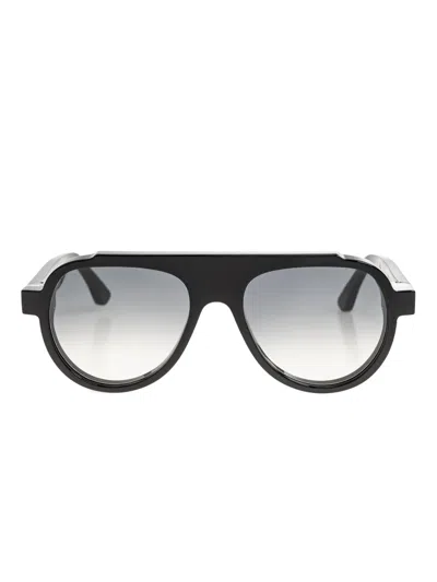 Thierry Lasry Clandesty Round-frame Sunglasses In Black
