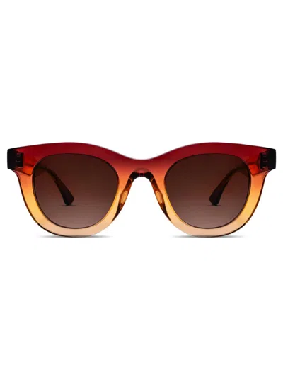 Thierry Lasry Consistency Round-frame Sunglasses In Burgundy