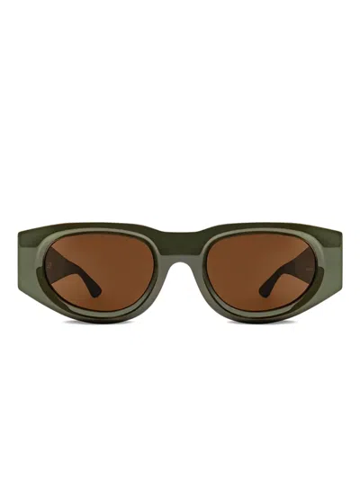 Thierry Lasry Dopamy Geometric Sunglasses In Green