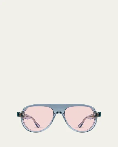 Thierry Lasry Dynasty Acetate Aviator Sunglasses In Blue