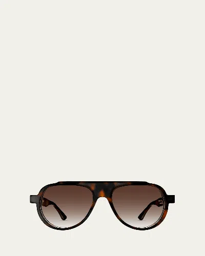 Thierry Lasry Dynasty Acetate Aviator Sunglasses In Brown