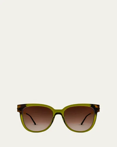 Thierry Lasry Flashy Acetate Square Sunglasses In Green