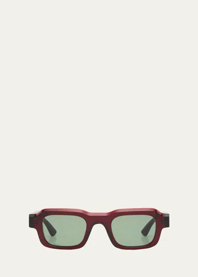 Thierry Lasry Flexxxy 509 Acetate Rectangle Sunglasses In Burg/smk