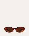 Thierry Lasry Jazz Acetate Oval Sunglasses In Tortbrn