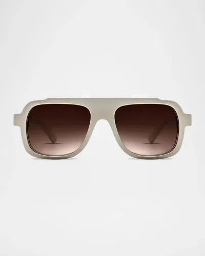 Thierry Lasry Men & Apos;s Positivy 3937 Acetate Aviator Sunglasses In Beige