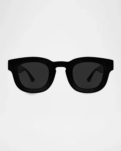 Thierry Lasry Men & Apos;s Silvery 101 Acetate Rectangular Sunglasses In Black