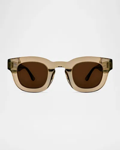 Thierry Lasry Men & Apos;s Silvery 177 Acetate Rectangle Sunglasses In Yellow