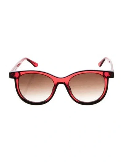 Pre-owned Thierry Lasry Round Gradient Sunglasses In Red