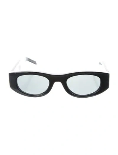 Pre-owned Thierry Lasry Round Mirrored Sunglasses In Black