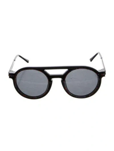 Pre-owned Thierry Lasry Round Tinted Sunglasses In Black