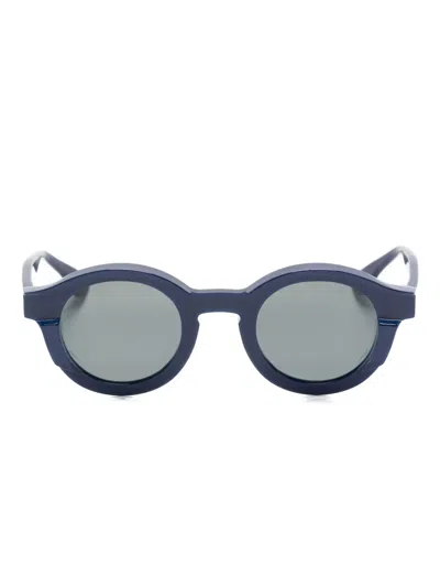 Thierry Lasry Slippery Round-frame Sunglasses In Blue