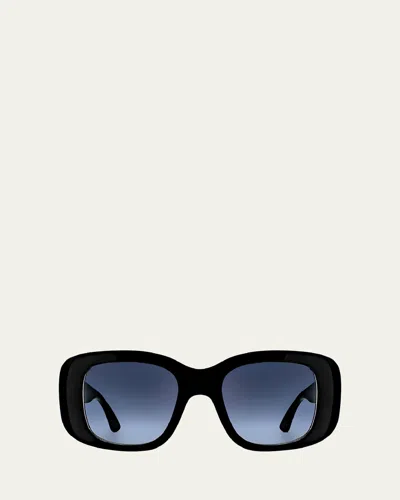 Thierry Lasry Swimmy Acetate Square Sunglasses In Black