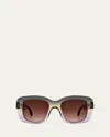 Thierry Lasry Swimmy Acetate Square Sunglasses In Pink/smk