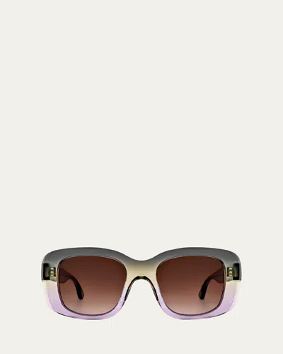 Thierry Lasry Swimmy Acetate Square Sunglasses In Pink/smk