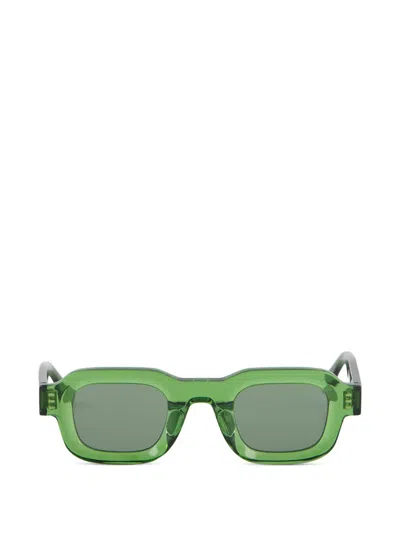 Thierry Lasry Eckige Sonnenbrille Aus Transparentem Azetat In Green