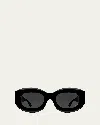 Thierry Lasry Trophy Oval Acetate Sunglasses In Black