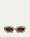 Thierry Lasry Trophy Oval Acetate Sunglasses In Brown