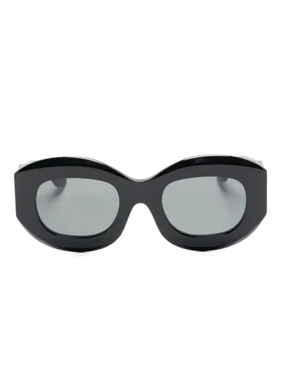 Thierry Lasry Trophy Oval-frame Sunglasses In Black