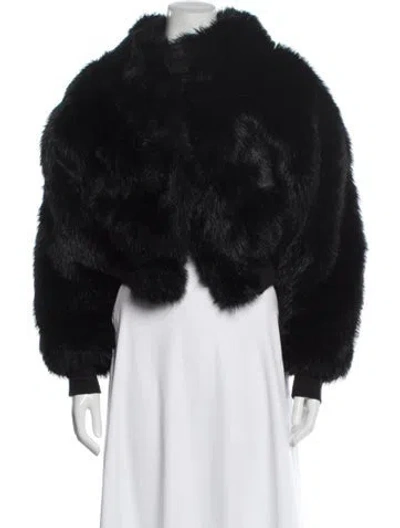 Pre-owned Thierry Mugler Activ Vintage 1980's Faux Fur Jacket In Black