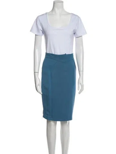 Pre-owned Thierry Mugler Activ Vintage 1980's Skirt Suit In Blue