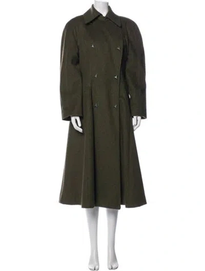 Pre-owned Thierry Mugler Activ Vintage 1990's Trench Coat In Green