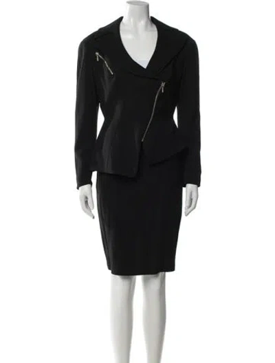 Pre-owned Thierry Mugler Activ Vintage Late 1980's - Early 1990's Skirt Suit In Black