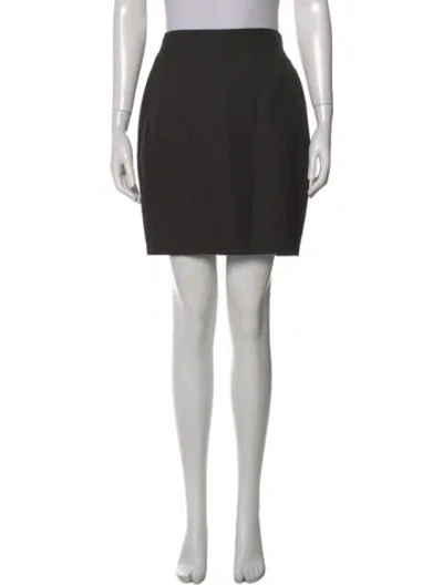 Pre-owned Thierry Mugler Activ Wool Mini Skirt In Black
