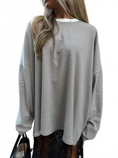 Things Between Always Pulling For It Long Sleeve Tee In Black/white