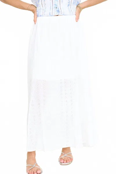 Things Between Anastasia Eyelet Maxi Skirt In White
