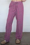 Things Between Bowie Gingham Pants In Raspberry In Multi