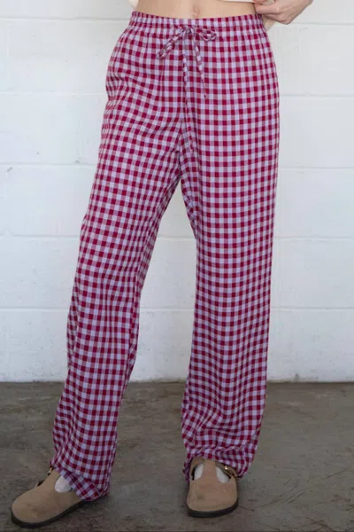 Things Between Bowie Gingham Pants In Raspberry In Multi