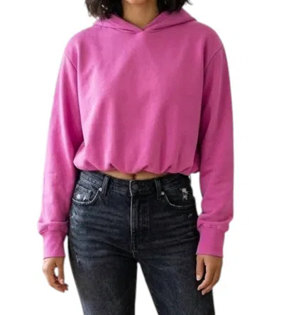 Things Between Bubble Hem Hoodie In Bubblegum Pink